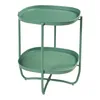 A green two-tiered side table with oval trays. Náhled obrázku produktu