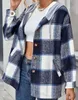 ASKSA Damen Karierte Kapuzen Warm Hemdjacke mit Kapuze Produktbild-Vorschau 4