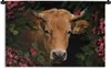 MuchoWow® Wandteppich Wandbehang Kuh - Blumen - Tiere - Produktbild-Vorschau 1