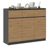 Komoda 120x40x97 cm antracytowa z dębowymi elementami Podgląd zdjęcia produktu 4