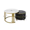 okwish Couchtisch 2-in-1 runder MDF Beistelltisch mit Produktbild-Vorschau 7