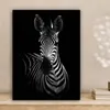 MuchoWow® - Leinwandbilder - Zebra - Schwarz - Weiß - Produktbild-Vorschau 2
