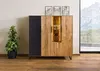 MASSIVMOEBEL24 Highboard Wildeiche mit Glastür 142x43x145 Produktbild-Vorschau 9