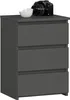 A dark gray three-drawer dresser with a camera and a white bowl on top. Produktbild-Vorschau