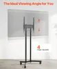 A TV stand with a TV mounted on it, shown in a room. Produktbild-Vorschau