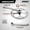 Vintage Singlespeed Tretkurbel 44 Zähne, Stahl, Silber, Produktbild-Vorschau 2