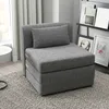 HOMCOM 2 w 1 rozkładana sofa z funkcją spania, wygląd lnu, Podgląd zdjęcia produktu 2