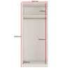 Kleiderschrank zum Schlafzimmer für Kleidung mit Spiegel, Höhe: 200cm, Breite: 80 cm, kaschmir Produktbild-Vorschau