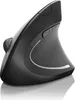 A black ergonomic vertical mouse is shown from a side angle against a white background. Produktbild-Vorschau