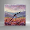 Wanduhr - Quadrat - Glasuhr - Feld Frau Landschaft - Produktbild-Vorschau 3