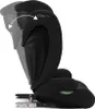 A black child car seat shown from the side, with an arrow indicating adjustment of the headrest. Náhľad obrázku produktu