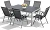 7tlg Gartenmöbel Set Alu Silber Non-Wood 180x90cm + 6 Produktbild-Vorschau 2