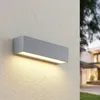 Lucande LED-Außenwandlampe Lengo, 25cm, silber, down, Produktbild-Vorschau 2