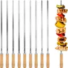 BBQ-Toro špízy z nerezové oceli s dřevěnou rukojetí (10 Náhled obrázku produktu 1