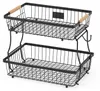 WELLHAUS Fruitmand, 2-laags, inklapbaar, van metaal, zwart. Productafbeelding-voorbeeld 7