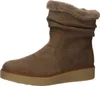 A single brown boot with fur lining is shown against a white background. Produktbild-Vorschau