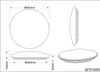 Technical drawing of a round ceiling light with dimensions. Náhled obrázku produktu