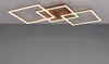 A modern ceiling light fixture with three interconnected square frames, illuminated by warm white LED lights, mounted on a ceiling. Anteprima dell’immagine prodotto