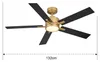 ZELURXX Deckenventilator mit LED Licht, 52 Zoll, Schwarz Produktbild-Vorschau 5