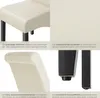 A collage of four close-up images showcasing different features of a cream-colored chair with black legs. Produktbild-Vorschau