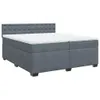 Boxspringbett mit Matratze Dunkelgrau 200x200 cm Samt Produktbild-Vorschau 3