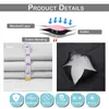 Product details diagram showing layers, fabric texture, and feature icons. Produktbild-Vorschau