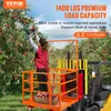 A person is picking apples from a tree while standing on a forklift-mounted work platform. Podgląd zdjęcia produktu