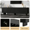 MODFU TV-Schrank Schwarz,Lowboard mit Struktur, modernes Produktbild-Vorschau 4