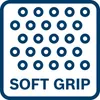 A graphic representing a soft grip feature with text. Anteprima dell’immagine prodotto