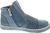 A side view of a blue perforated ankle boot. Produktbild-Vorschau