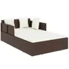 vidaXL Sonnenliege mit Kissen Braun 182x118x63 cm Poly Produktbild-Vorschau 3