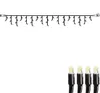 A product image showing a string of icicle lights and a close-up of four LED bulbs. Produktbild-Vorschau