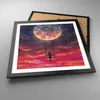 Gerahmtes Poster - Schwarzer Rahmen - Mond Schaukel Frau - Produktbild-Vorschau 3