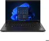 A black Lenovo Thinkpad laptop is shown from the front, open with the screen displaying the Windows 11 interface. Produktbild-Vorschau