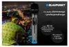 A DJ is seen from behind, mixing music with a city skyline in the background. A Blaupunkt microphone is prominently displayed in the foreground with product specifications. Produktbild-Vorschau