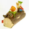 Welcome Gartenzwerg auf Holzstamm Gnom Figur Gartenfigur Produktbild-Vorschau 2
