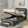 okwish Polsterbett 90x190 Jugendbett mit LED Produktbild-Vorschau 2