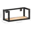 Eleganten-Stil Wandregale 2 Stk. 40 cm Raues Mangoholz Produktbild-Vorschau 3