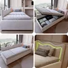 ProximaX Canapé et lit d'enfant en velours beige (90 x 200 Voir les images du produit 8