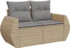 vidaXL 8-tlg. Garten-Sofagarnitur mit Kissen Beige Poly Produktbild-Vorschau 6