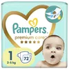 A package of Pampers Premium Care diapers with a baby's face on it. Podgląd zdjęcia produktu