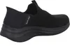 A side view of a black Skechers slip-on shoe. Anteprima dell’immagine prodotto