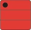 A red object with a black circle on a white background. Voir les images du produit