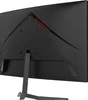 The rear view of a black computer monitor on a stand. Produktbild-Vorschau