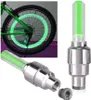 A collage showing a bicycle wheel with a glowing green light and individual glowing valve caps. Náhľad obrázku produktu