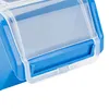 A close-up view of a blue plastic storage box with a clear lid. Anteprima dell’immagine prodotto