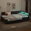 A bedroom scene with a bed, pillows, blankets, and wall art. Produktbild-Vorschau