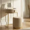 Mauro Ferretti POK Nachttisch Set mit Hocker Weiß Gold Produktbild-Vorschau 11