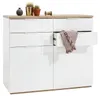 Kommode - 120 x 103 cm - 2 Türen - 4 Schubladen - Eiche Produktbild-Vorschau 4