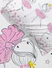 A close-up view of a bedding set with a ballerina theme. Náhľad obrázku produktu